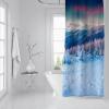 Homxi Shower Curtain, Snowy Landscape, Blue, 200 W x 200 H cm, Polyester with Hooks view 3