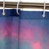 Homxi Shower Curtain, Snowy Landscape, Blue, 200 W x 200 H cm, Polyester with Hooks view 4