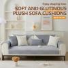 Tauzveok Plush Sofa Cover, Gray, 70 × 210 cm view 2
