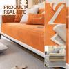 Tauzveok Plush Sofa Cover, Non-Slip Seat Throw, Orange, 70 × 210 cm view 4