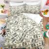 Fading Dollar Bedding Set 135 x 200 cm, Cash Money Bill Duvet Cover for Children, Soft Microfiber with Zipper and 2 Pillowcases (Double 200 x 200 cm) view 1