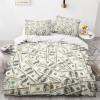 Fading Dollar Bedding Set 135 x 200 cm, Cash Money Bill Duvet Cover for Children, Soft Microfiber with Zipper and 2 Pillowcases (Double 200 x 200 cm) view 2