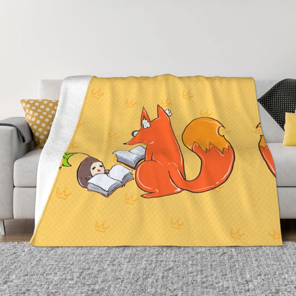 Sunflower Seed and Fox Throw Blanket, Warm Ultra-Soft Micro-Fleece, 127 x 101.6 cm