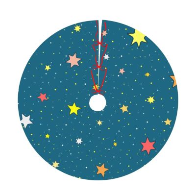 Colorful Stars 48-Inch Christmas Tree Skirt – Indoor and Outdoor Holiday Decor
