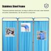 Portable Medical Privacy Screen on Casters, Stainless Steel Room Divider with Removable Fabric view 4