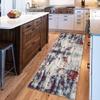 Siunwdiy Gray, Blue and Red Runner Rug, 120 x 340 cm, Non-Slip and Washable view 2