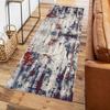 Siunwdiy Gray, Blue and Red Runner Rug, 120 x 340 cm, Non-Slip and Washable view 3
