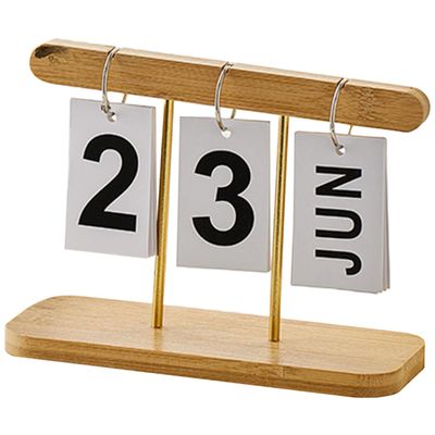 ABOOFAN Small Perpetual Desk Calendar with Manual Date Display