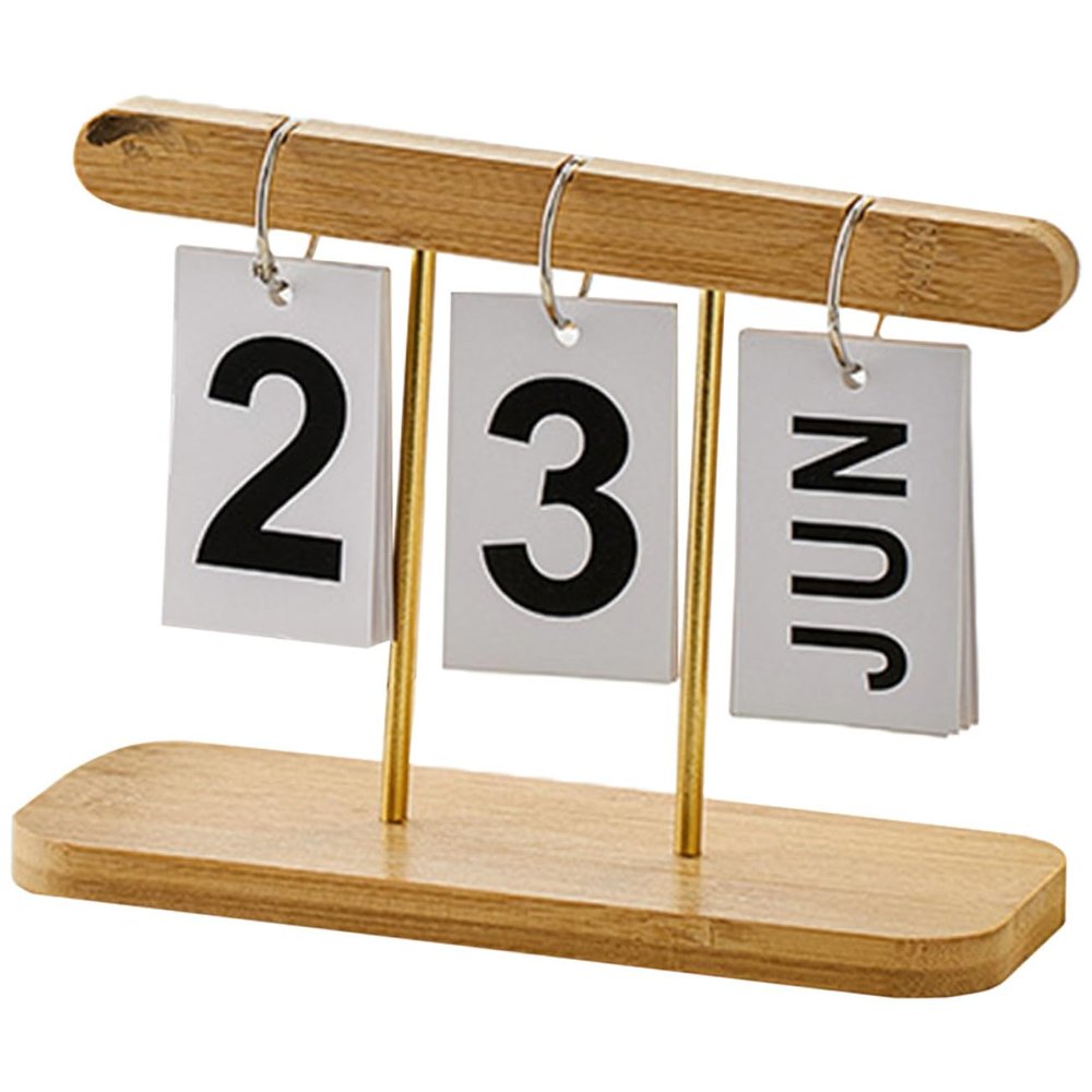ABOOFAN Small Perpetual Desk Calendar with Manual Date Display