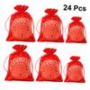 Clear Treat Bags, 24 Count, Wedding Candy Bags, Organza Drawstring Gift Bags view 2