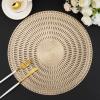 Evevda Round Vinyl Placemats, Metallic Gold, 6-Pack view 1