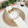 Evevda Round Vinyl Placemats, Metallic Gold, 6-Pack view 2