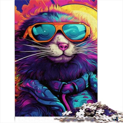 1,000-Piece Wooden Mouse Art Puzzle for Adults and Children, 75 x 50 cm