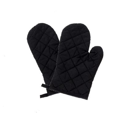 Oven Mitts, 1 Pair, Heat-Resistant, with Hanging Loop, Black