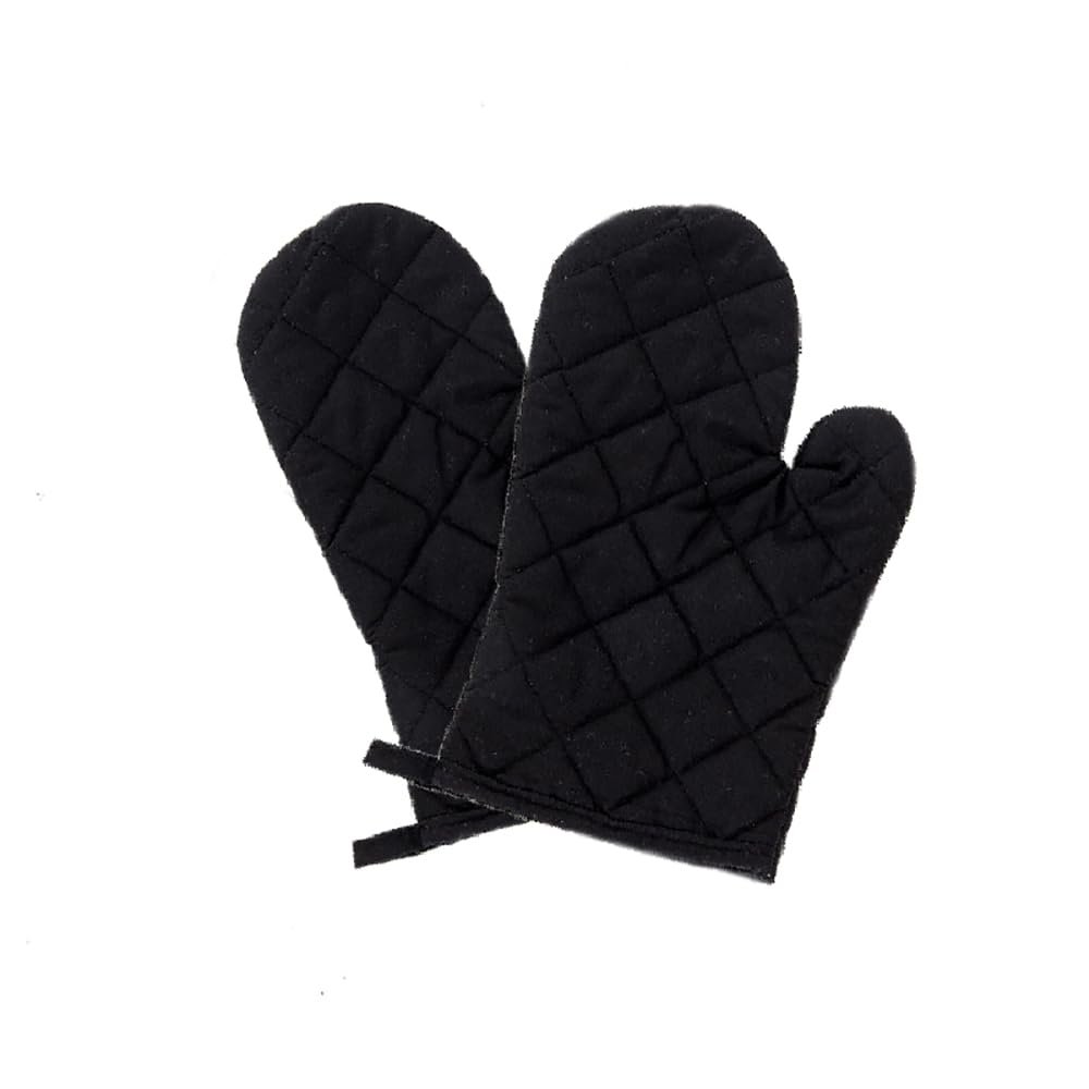 Oven Mitts, 1 Pair, Heat-Resistant, with Hanging Loop, Black