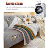 YWQJL Velvet Sofa Cover, 1/2/3/4-Seater and L-Shaped, Anti-Slip, Yellow, 35.4 x 35.4 in view 4