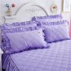 Morbuy Ruffled Bed Skirt Set, 3 Pieces, Red, 120 x 200 cm + 2 Pillowcases view 2