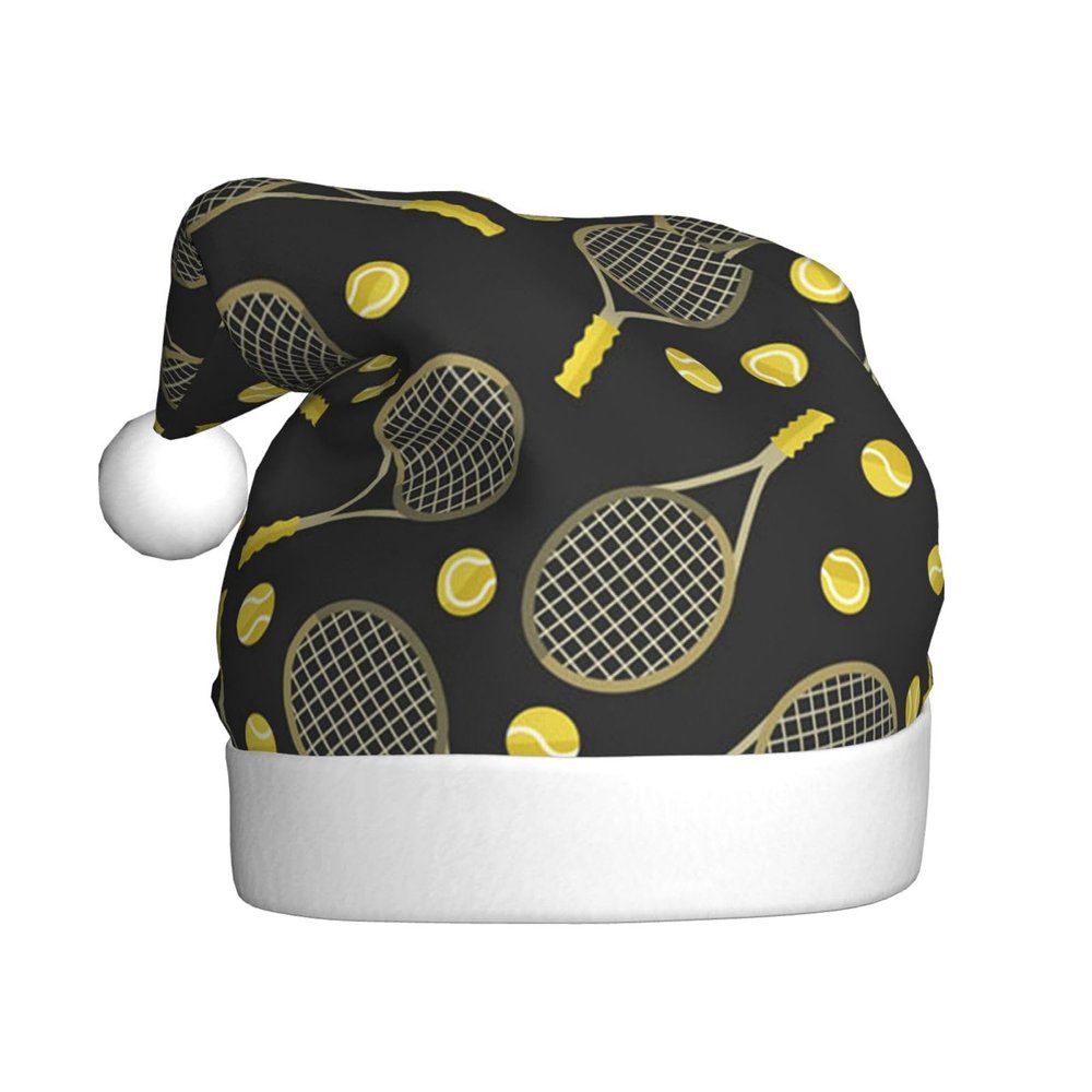 Funny Tennis Rackets and Balls Christmas Hat for Adults