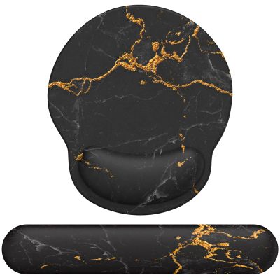 eulps Mouse Pad with Wrist Rest, Memory Foam Keyboard Wrist Rest and Gel Wrist Rest Set