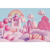 MIRRORANG 2.7 x 1.8 m Pink Candy Castle Photography Backdrop view 1