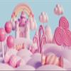 MIRRORANG 2.7 x 1.8 m Pink Candy Castle Photography Backdrop view 2