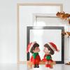 Christmas Couple Figurine, Miniature Couple Model, Micro-Landscape Table Ornament view 3