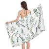 KWQDOZF Eucalyptus Leaves Evil Eye Printed Beach Towel, Vibrant Colorful Pool Towel view 1