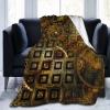 Retro Saw Gear Microfiber Throw Blanket view 1