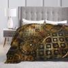 Retro Saw Gear Microfiber Throw Blanket view 4