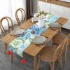 Hydrangea Watercolor Print Linen Table Runner, Christmas & Halloween Tablecloth, One Size view 1