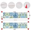 Hydrangea Watercolor Print Linen Table Runner, Christmas & Halloween Tablecloth, One Size view 4