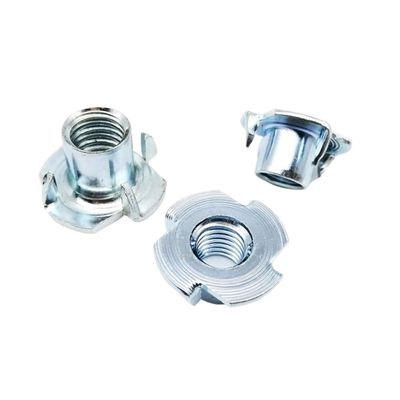 20-Pack M5 × 6 mm Thickened Steel Four-Prong T-Nuts for Wood