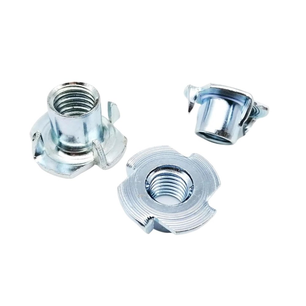 20-Pack M5 × 6 mm Thickened Steel Four-Prong T-Nuts for Wood