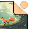 WowPrint Cute Cartoon Forest Fox Area Rug, 58 x 80 in, Washable Non-Slip Rug view 3