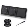 Busch-Jaeger 6523 U-102 LED Rotary Dimmer Set, 2-Pack, Matte Black view 1