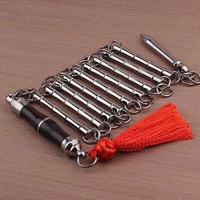 Nine-Section Chinese Kung Fu Performance Whip, Bamboo-Jointed, Size M