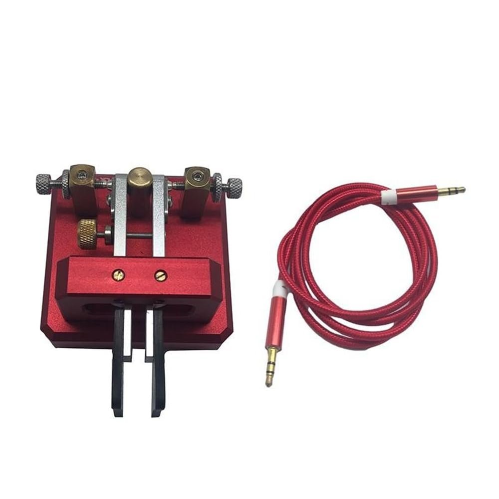 Loufy Automatic Morse Code Dual-Lever Telegraph Key, CW Paddle for Amateur Radio, Red