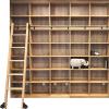 Sliding Ladder Kit, Rolling Library Ladder Rail Hardware, 3.3–20 ft Round Tube, Mobile Rail with Extension Rail, Floor Rollers with Brakes (Ladder Not Included) view 2