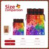 Drawstring Gift Bag, Rainbow Flowers Patchwork Jute, Artistic Fabric view 4