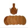 hausleben 12-Piece Round Coaster Set | 11.5 x 11.5 x 7 cm | Natural Bamboo | Eco-Friendly | Table Decor | 2 x 6 Coasters view 3