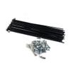 KTKEET 13G E-Bike Spokes, 2.3 mm Hardened Steel, 65–305 mm, Black/Silver, J-Bend with Nipples view 1