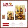 Dwrepo Honey Bee Print Christmas Burlap Drawstring Gift Bags, Reusable Favor Sacks view 3