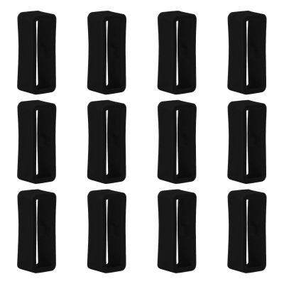12-Pack 18 mm Silicone Watch Band Keeper Loops for Garmin Vivosport, Black