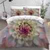 AASIRA Chrysanthemum 3D Print Bedding Set, 155 x 220 cm Duvet Cover with Zipper and 2 Pillowcases, 100% Microfiber view 1