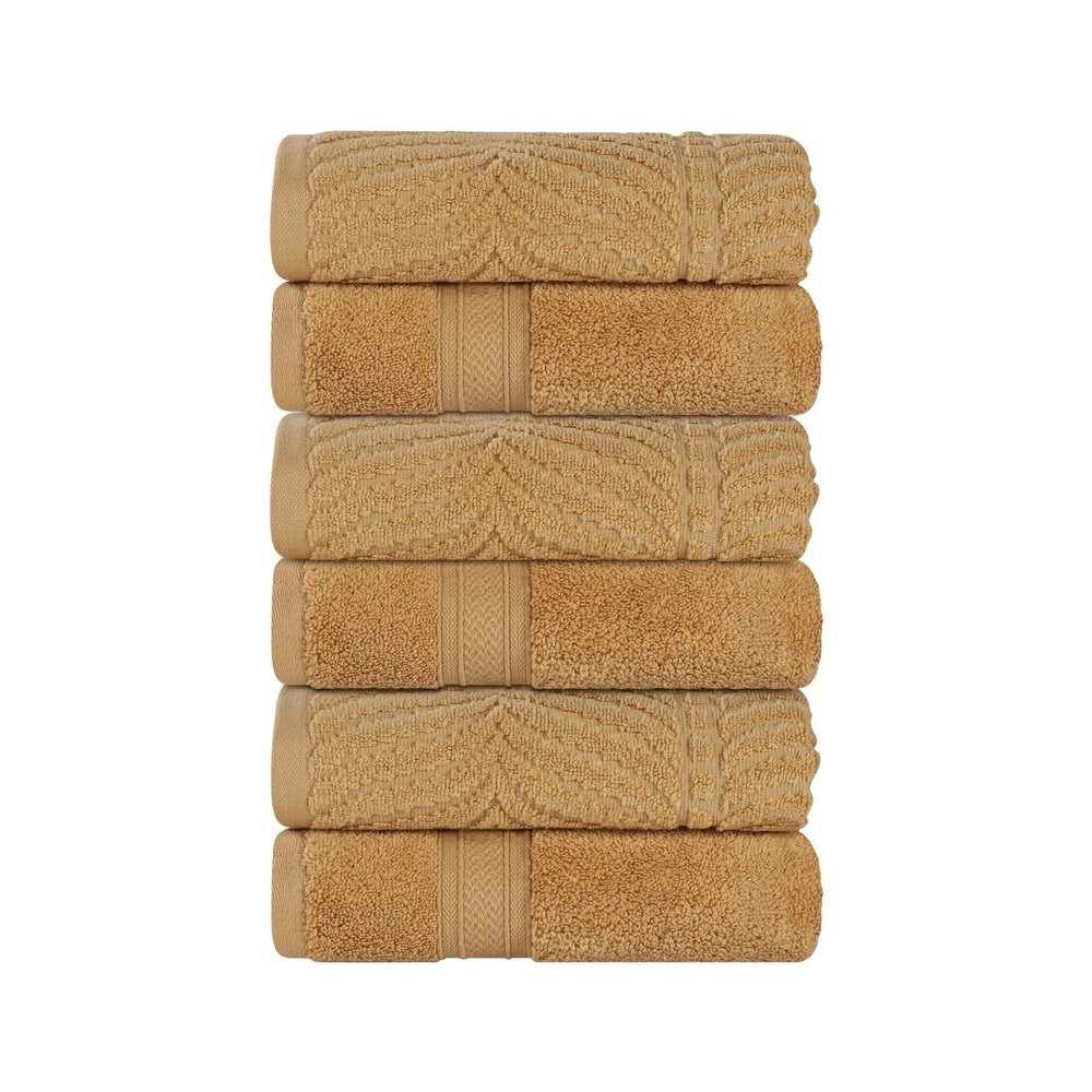 Superior Cotton Chevron Hand Towel Set, Zero Twist, Quick-Drying