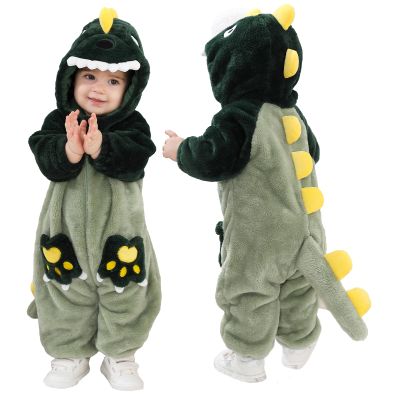 LOLANTA Unisex Baby Dinosaur Dragon Costume, Toddler Plush Hooded Romper, 2–3 Years, Size 100