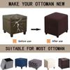 Ottoman and Stool Cover, 40x40/50x50/60x60 cm, Stretch Cover for Square or Rectangular Footstools, #4 85x85 cm view 4