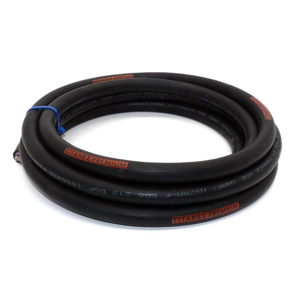 TITANEX PREMIUM H07RN-F 5x6 mm (5G6) Heavy-Duty Rubber Cable, 30 m, incl. 10 Ferrules
