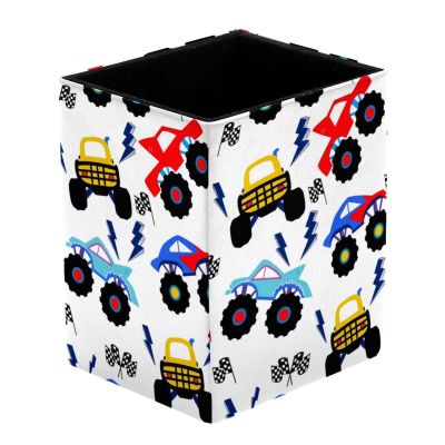 VAPOKF Desktop Pen Holder with Cartoon Monster Truck Print