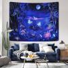 Tokusyou UV-Reactive Mushroom Butterfly Moon Psychedelic Forest Tapestry, Blacklight Wall Hanging, 150 x 210 cm view 2